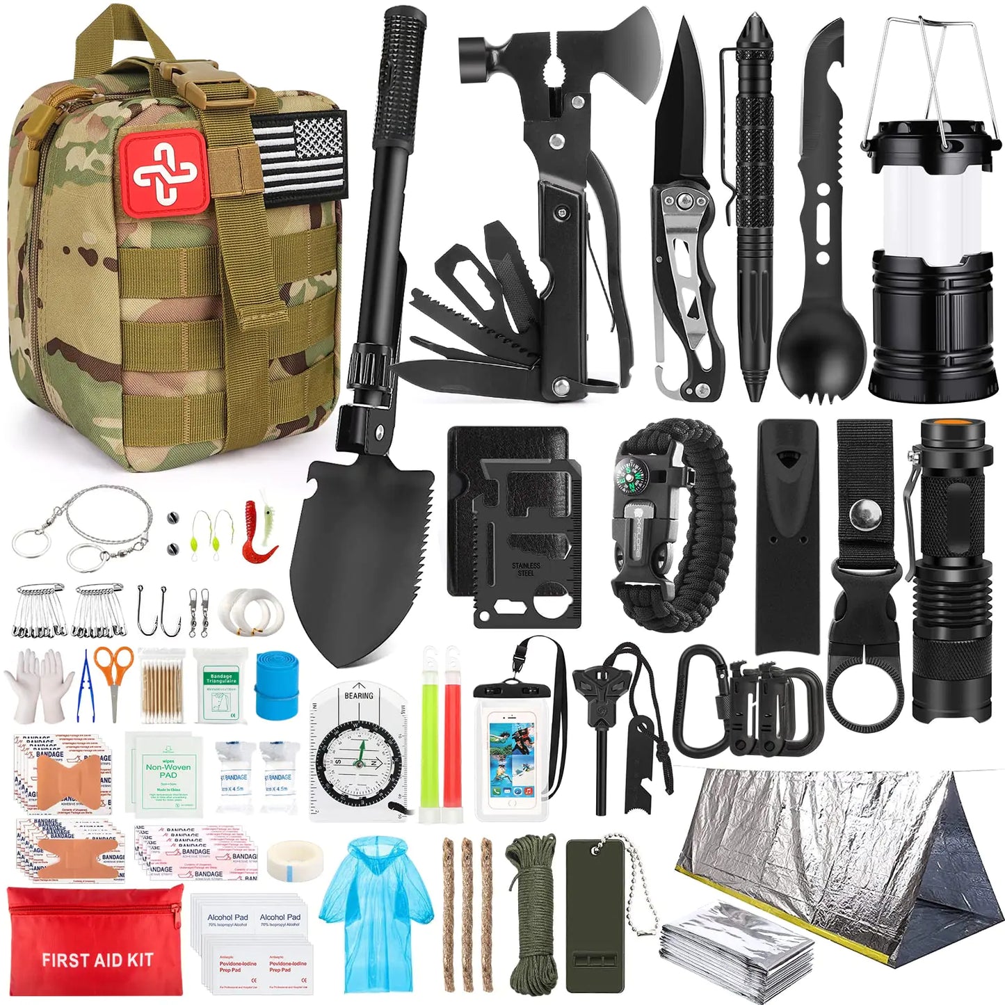 Survival Kit 250Pcs Survival Gear First Aid Kit