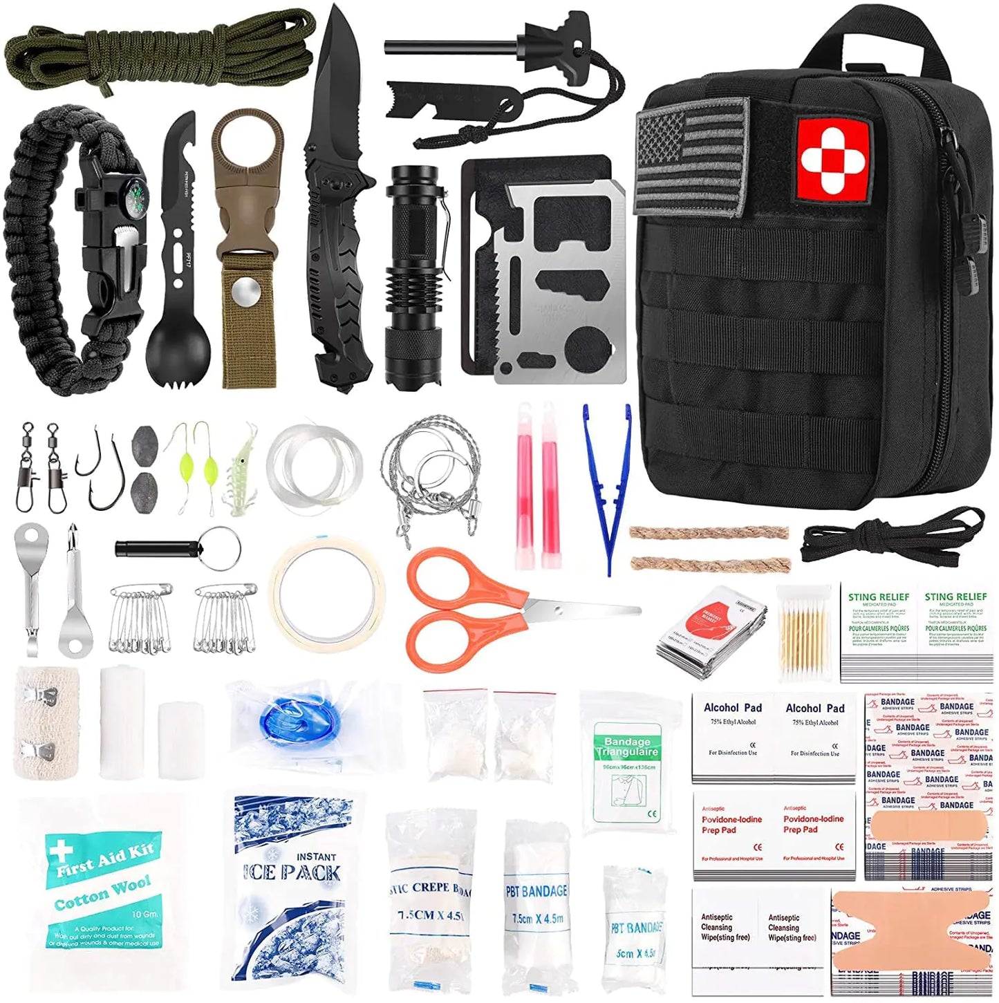 216 Pcs Professional Survival Gear kit